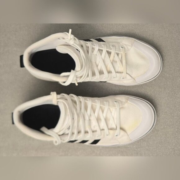 Adidas Women's Bravada 2.0 Mid White and Black High-Top Sneakers - Picture 8 of 11